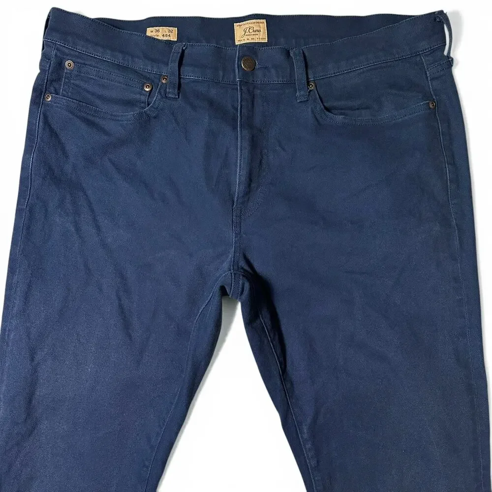 J.Crew 484 Slim Fit Bergen 5-Pocket Pants Mens Actual Size 37x32 Garment Dyed